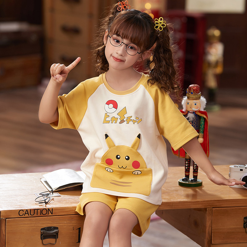 女童纯棉夏短袖可爱公主两件套睡衣 佰媛琪睡衣/家居服套装