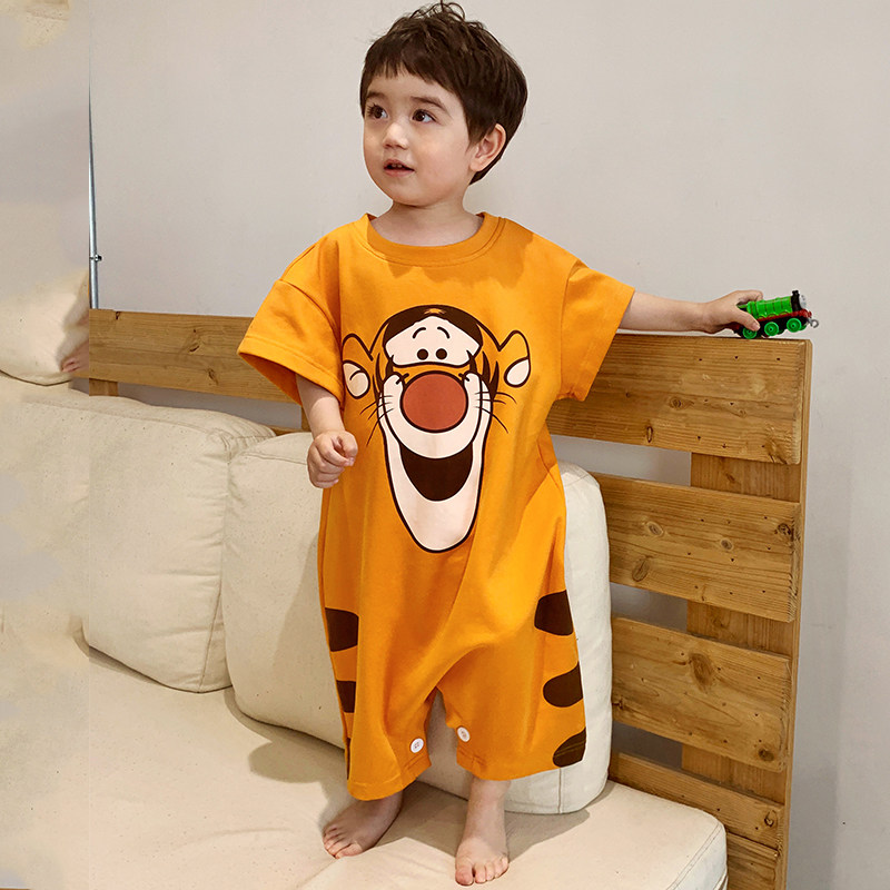 男童防踢哈衣夏季奶牛纯棉短袖睡衣 佰媛琪睡衣/家居服套装