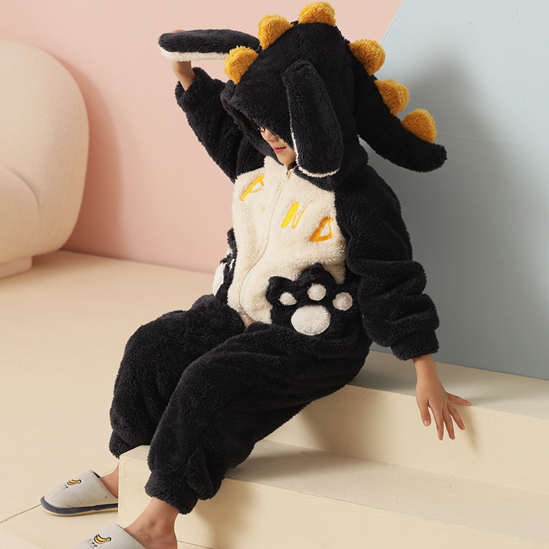 儿童连体秋冬季珊瑚绒男孩老虎睡衣 佰媛琪睡衣/家居服套装