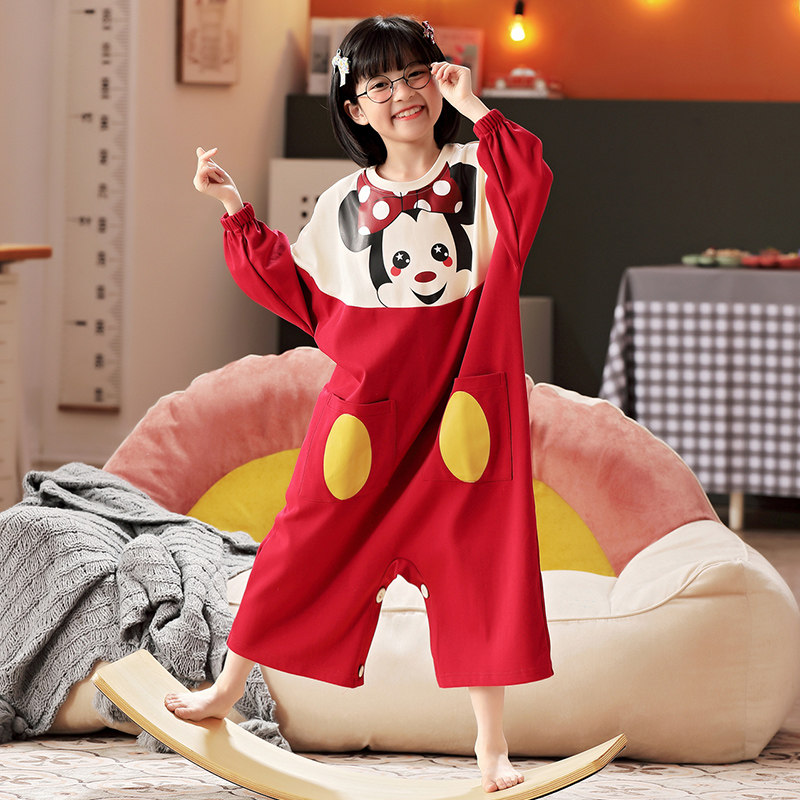 女童秋冬款连体长袖儿童哈衣女睡衣 佰媛琪睡衣/家居服套装