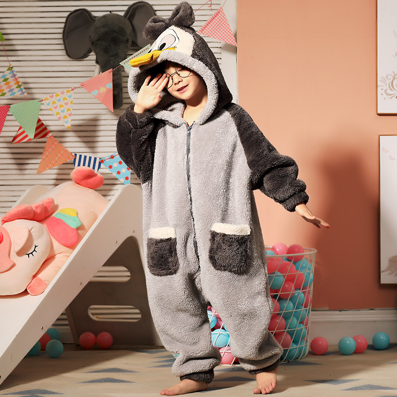 儿童连体秋冬季珊瑚绒男孩老虎睡衣 佰媛琪睡衣/家居服套装
