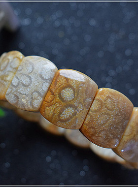 天然同料珊瑚玉手串