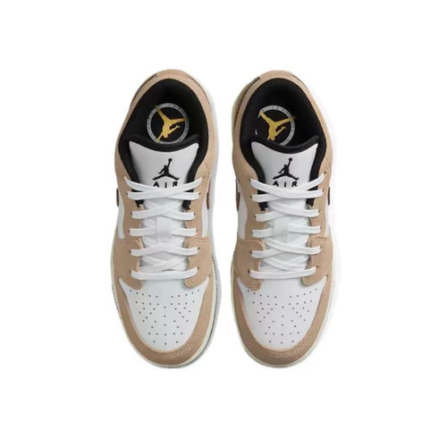 Jordan Air Jordan 1 耐克AJ1男女低帮复古篮球鞋 白黄DZ5368-201 - 图1