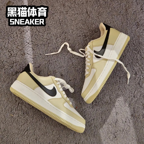Nike Air Force 1  AF1 男 空军一号 低帮板鞋 米白黑 DV7186-700 - 图0