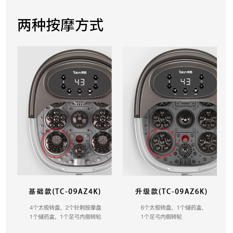 泰昌官方旗舰店泰昌泡脚桶足浴盆全自动洗脚盆电动按摩加热恒温家用过小腿高深桶1