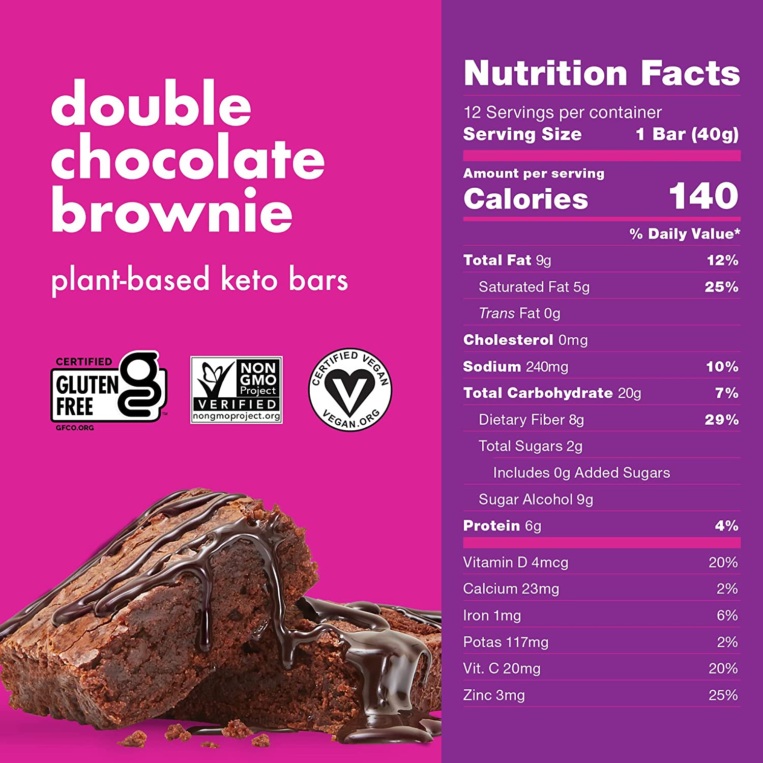 美国直邮 CORE Plant-Based Protein Keto Bars 生酮全天然能量棒 - 图2