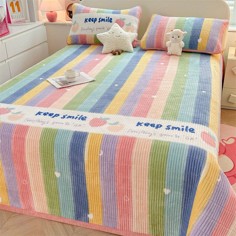 秋冬季加厚牛奶绒床盖三件套A类保暖夹棉床单加绒褥子榻榻米铺盖,淘宝优惠券,粉丝福利购,淘宝优惠卷