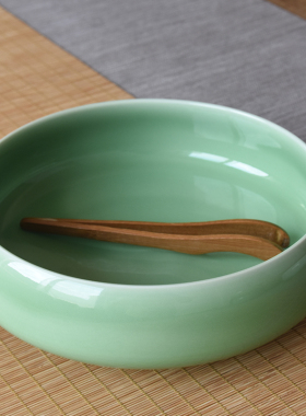 特大号青瓷烟灰缸笔洗功夫茶具茶道杯洗茶洗花盆茶桌客厅家用