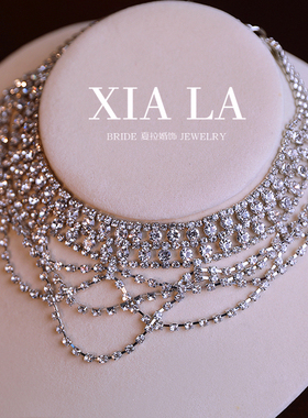 夏拉水钻女蕾丝造型项链