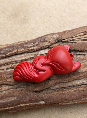 天然朱砂红色动物吊坠女款中国红玉佩桃花人缘本年男女随身项链