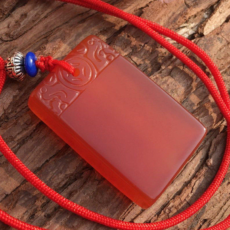 红玛瑙无事牌吊坠 红玉髓吊坠男女款天然玛瑙护身符玉佩挂件刻字,淘宝优惠券,粉丝福利购,淘宝优惠卷