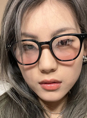 网红大框近视眼镜韩版女