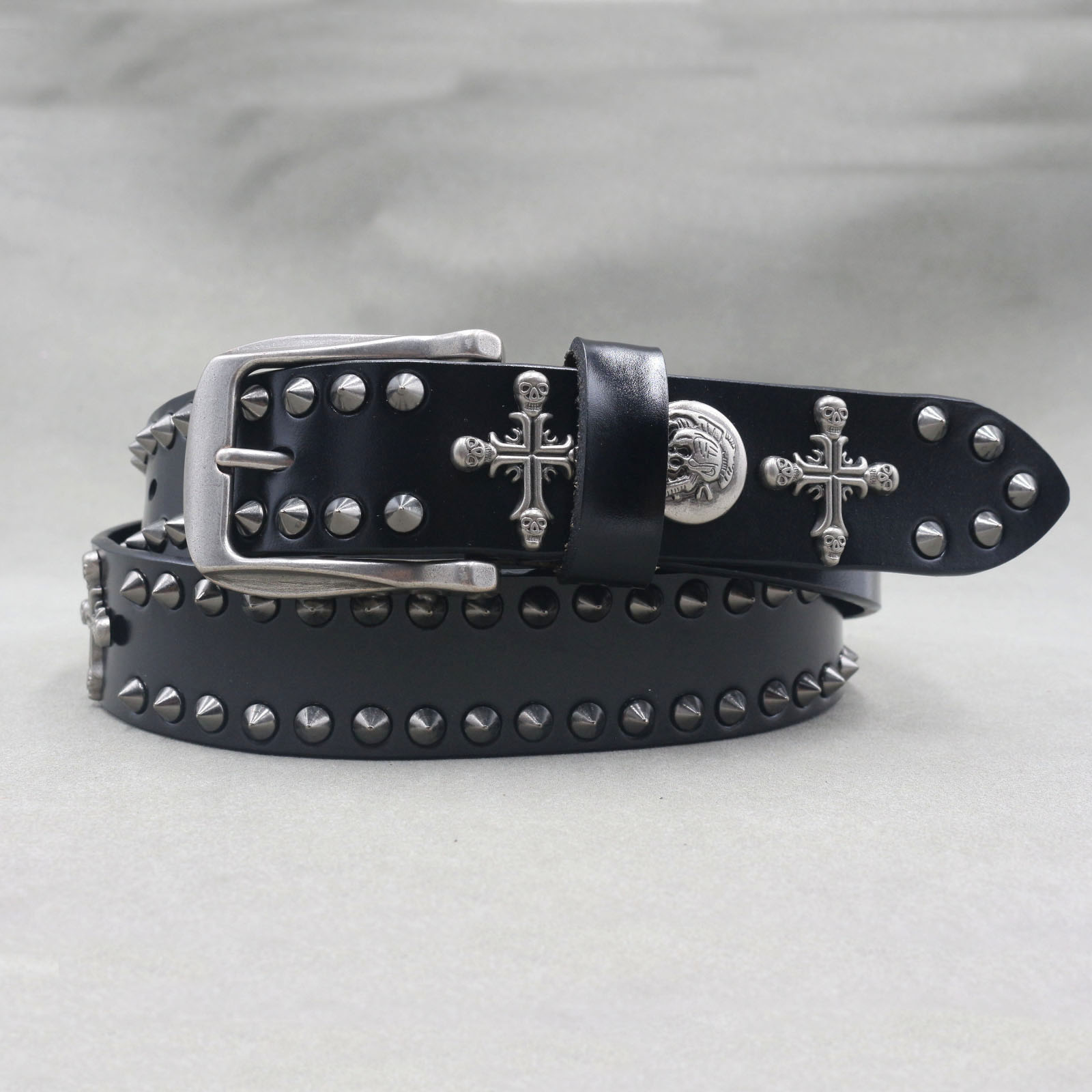 朋克铆钉腰带摇滚机车说唱Rapper潮流时尚个性腰带y2k铆钉皮带 - 图2