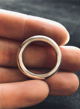 千银素圈银戒指百搭925手工DIY