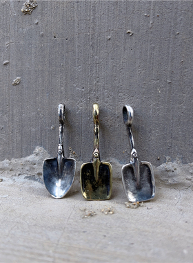 千银厚果银铲铲925银手工吊坠