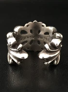 时尚百搭十字花镂空925戒指手工