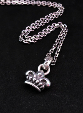 皇冠十字花吊坠手工925银