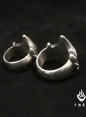 十字情侣925银手工戒指