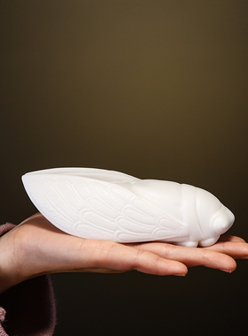 led发光陶瓷大号书房禅意风金蝉