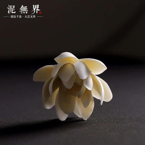 泥无界创意陶瓷手工莲花小号睡莲线香炉家用檀香沉香熏炉香插摆件 - 图1
