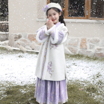 Flag Platinum Hanfu Autumn Winter Girl Child Gufeng Ancient Dress Winter Little Girl Super Fairy Don dress Winter Baiyenian dress dress