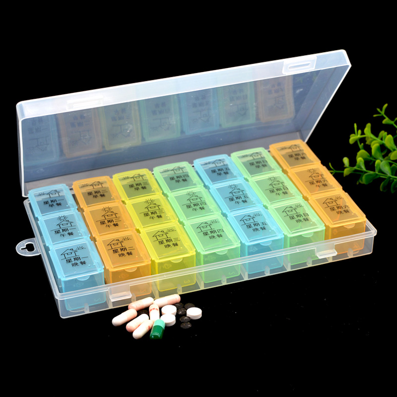 药盒便携分装一周药物分药盒收纳盒家用大容量随身带药格收纳盒 - 图2