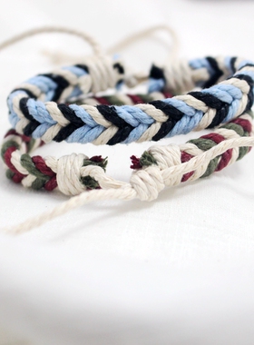 手工编织学生棉麻韩版情侣首饰品