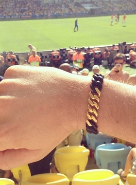 欧美风潮男硅胶运动时尚黑色手链