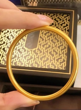 现货哑光手镯女真黄金古法金手镯传承细心经三生三世不掉色女式