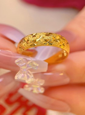 真婚戒对戒结婚一对婚礼现场用道具情侣戒指男女假金戒交换仪式