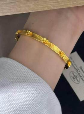 假黄金首饰结婚拉丝桂花手镯项链