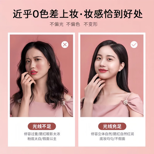 EASEHOLD化妆镜台式桌面led带灯梳妆镜子高清美妆镜圣诞礼物女生 - 图2