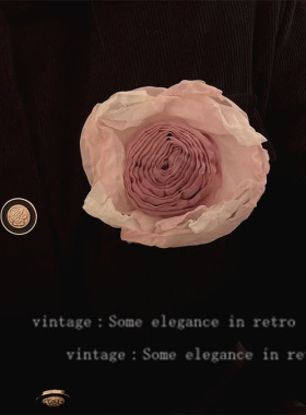 早春新款复古干枯玫瑰花朵项链辣妹纯欲立体布艺花朵绑带颈链胸花