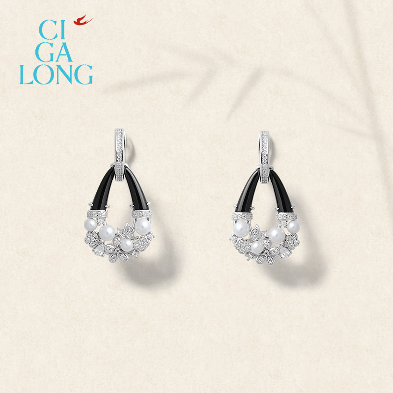 [新品]CIGALONG龙梓嘉手提花篮珍珠项链耳钉原创新中式珠宝,淘宝优惠券,粉丝福利购,淘宝优惠卷