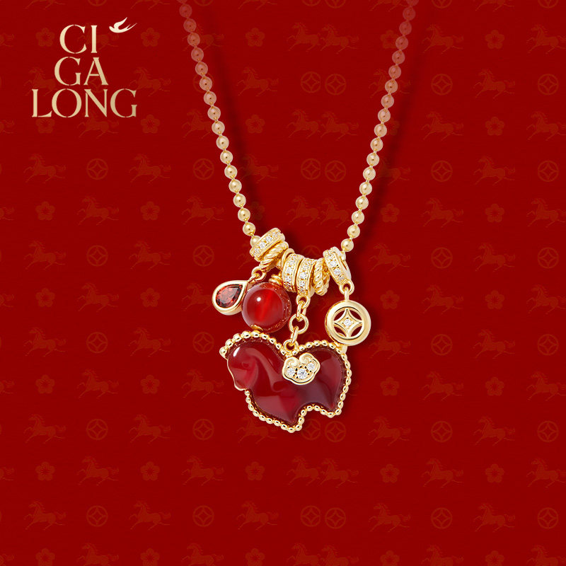 [新品]CIGALONG龙梓嘉千里马石榴石红玛瑙项链手串耳饰新年礼物,淘宝优惠券,粉丝福利购,淘宝优惠卷