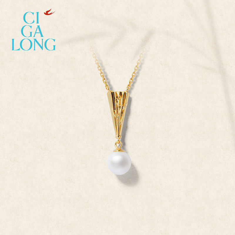 [新品]CIGALONG龙梓嘉折扇和田玉白水晶项链耳钉原创新中式珠宝,淘宝优惠券,粉丝福利购,淘宝优惠卷