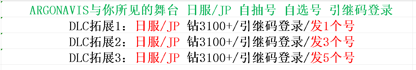 ARGONAVIS与你所见的舞台初始号日服自选开局组合自抽号组合号 - 图0