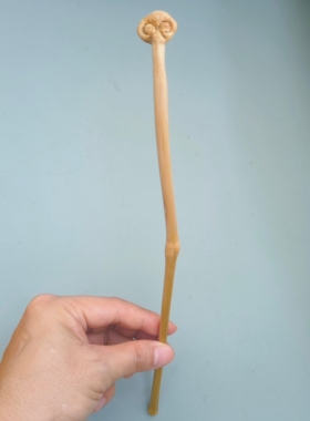 纯手工制作天然实心竹枝茶拨打磨抛光竹制品把玩可玉化一物一图