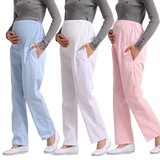 Униформа медсестры, белые рабочие штаны с поддержкой живота, эластичная талия