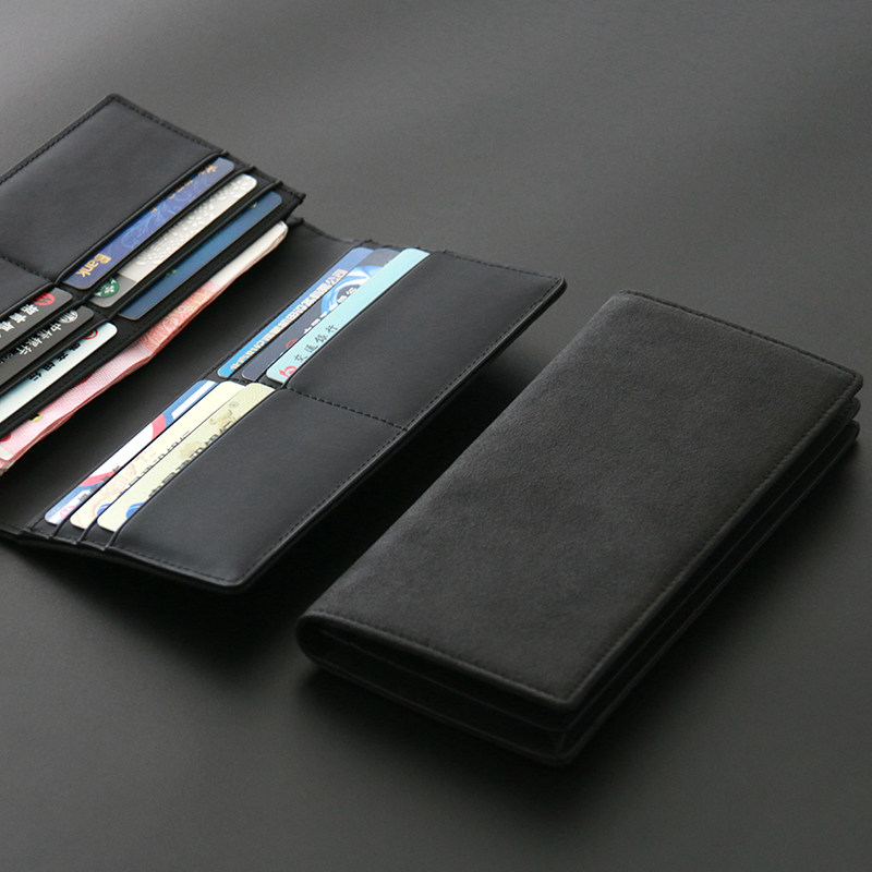 长款对折男多卡位简约真皮钱夹 pym钱包