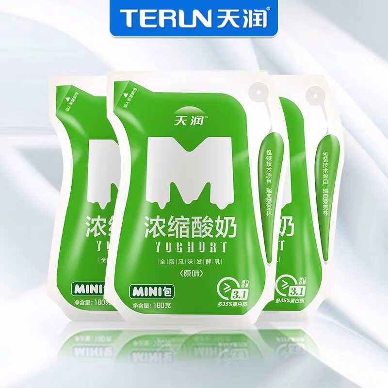 新日前 新疆特产天润袋装酸奶生鲜浓缩原味风味发酵乳180g*12袋