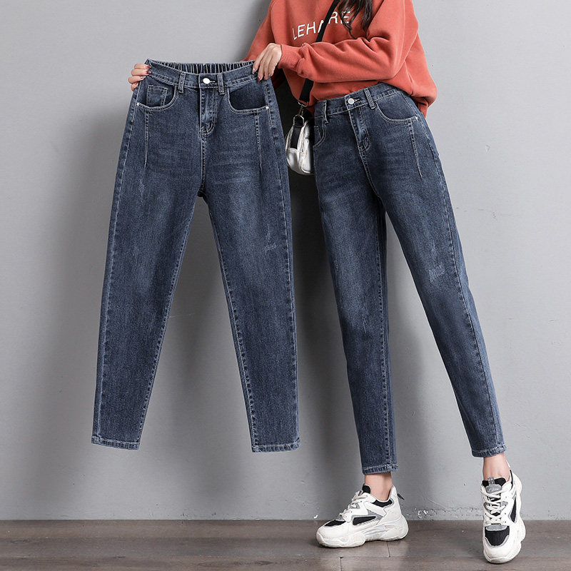 哈伦春秋2022年新款高腰宽松牛仔裤 风荷牛仔裤