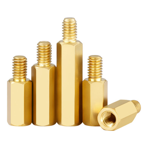 单头六角铜柱单通铜螺柱隔离柱电脑机箱主板支撑柱黄铜M2M3M4M5M6 - 图1