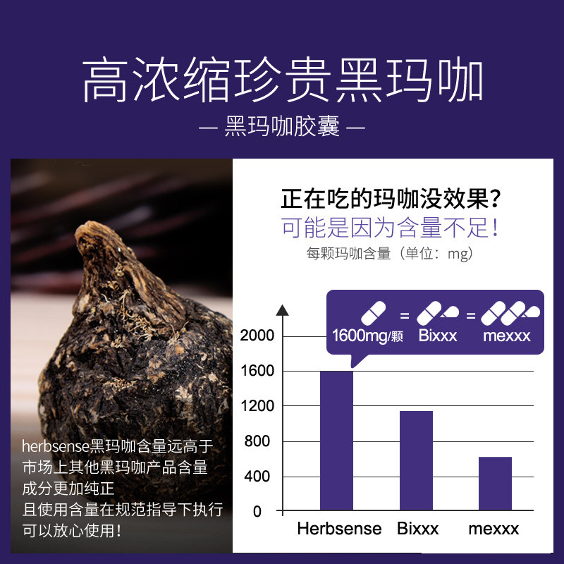hs黑2瓶herbsense贺柏圣玛玛咖 herbsense海外玛咖提取物