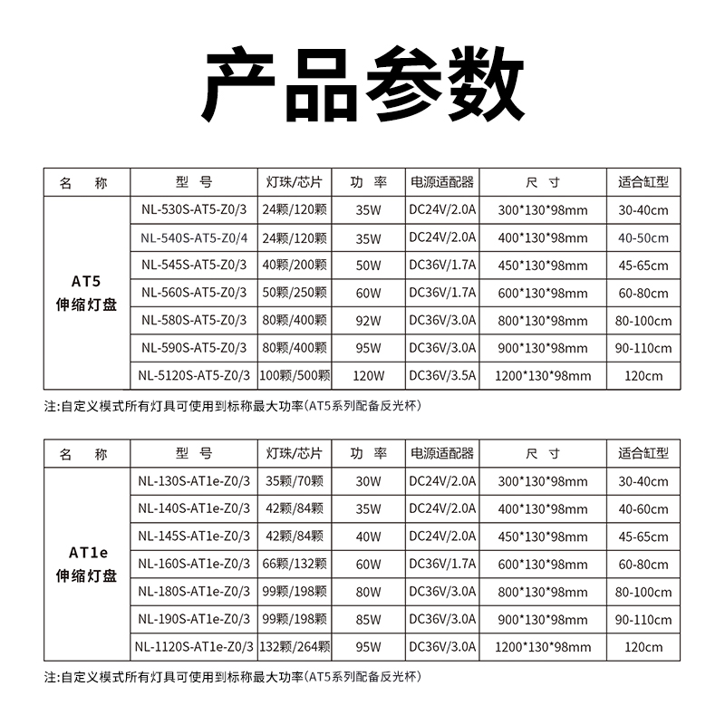 尼特利AT5s 5S5系灯盘伸缩灯盘AT5&RGB双全光谱LED水草灯水族灯-图3