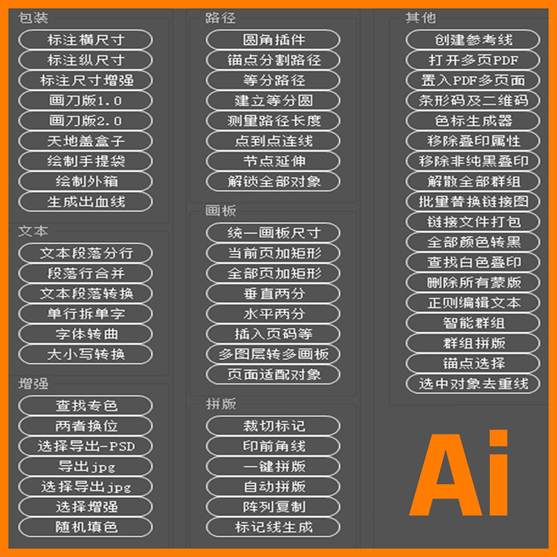 ai全集插件支持win mac二维码制作尺寸标注刀版包装辅助线ai转pdf - 图2