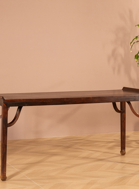 霸王枨翘头明清古典风书桌老红木