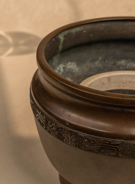 藏六款铜火钵铜制艺术品摆件