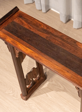紫檀夹头榫云纹翘头案中式古典家具收藏印度小叶紫檀翘头案供案