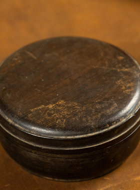 乌木圆形香盒文房雅器